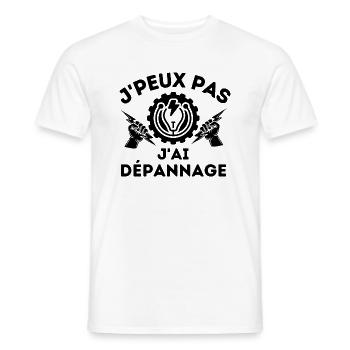 Dépannage électrique - T-shirt homme - blanc - Devant - AI Model Male 178 dark (178cm)