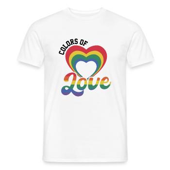 Colors Of Love Regenbogen Herz - Männer T-Shirt - Weiß - Vorne - AI Model Male 178 dark (178cm)