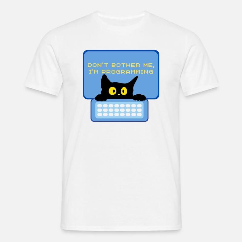 Programmierer Katze T-Shirt - Männer T-Shirt - Weiß