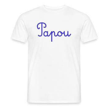 PAPOU. PAPA. FÊTE DES PÈRES. BONNE FÊTE PAPA - T-shirt homme - blanc - Devant - AI Model Male 178 dark (178cm)