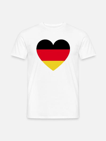 Deutschland Herz - EM Fans - Männer T-Shirt - Weiß