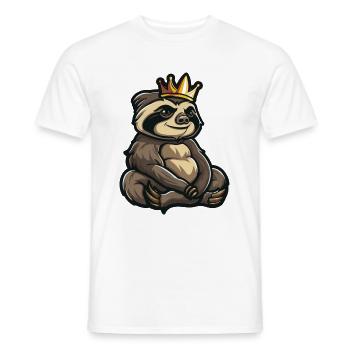 Couronne de bande dessinée de paresseux - T-shirt homme - blanc - Devant - AI Model Male 178 dark (178cm)