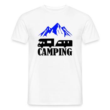 Camping - Men's T-Shirt - white - Front - AI Model Male 178 dark (178cm)