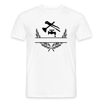 Pfeifenreiniger Rohrzange im Lorbeerkranz - Männer T-Shirt - Weiß - Vorne - AI Model Male 178 dark (178cm)