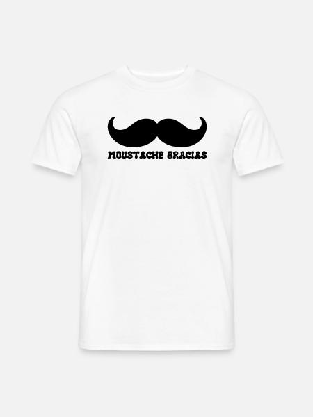Gracias Schnurrbart - Männer T-Shirt - Weiß