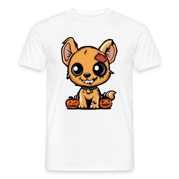 Chien Halloween Zombie Dessin animé - T-shirt homme - blanc - Devant - AI Model Male 178 dark (178cm)