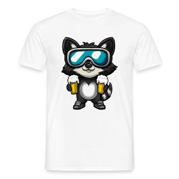 Waschbär Ski Bier - Männer T-Shirt - Weiß - Vorne - AI Model Male 178 dark (178cm)