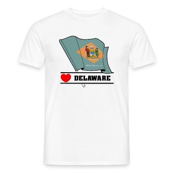 Hinweis Delaware Herz DELAWARE - Männer T-Shirt - Weiß - Vorne - AI Model Male 178 dark (178cm)