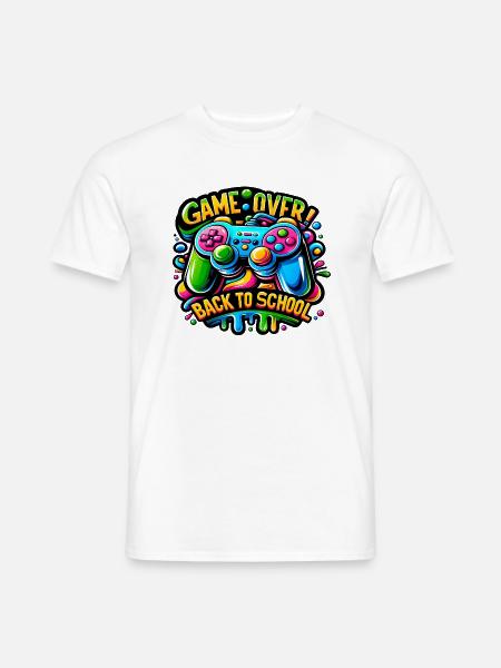 Back To School ( gamer) - Männer T-Shirt - Weiß