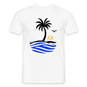 Ozean Palme Sommer - Männer T-Shirt - Weiß - Vorne - AI Model Male 178 dark (178cm)