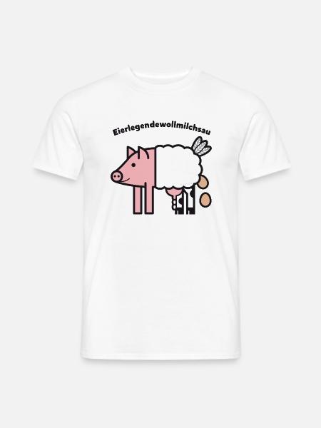 Eierlegendewollmilchsau - Männer T-Shirt - Weiß