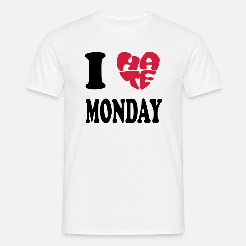 I HATE MONDAY - Männer T-Shirt - Weiß