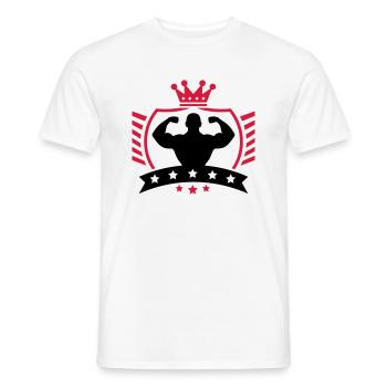 bodybuilder_shield_ym2 - Männer T-Shirt - Weiß - Vorne - AI Model Male 178 dark (178cm)