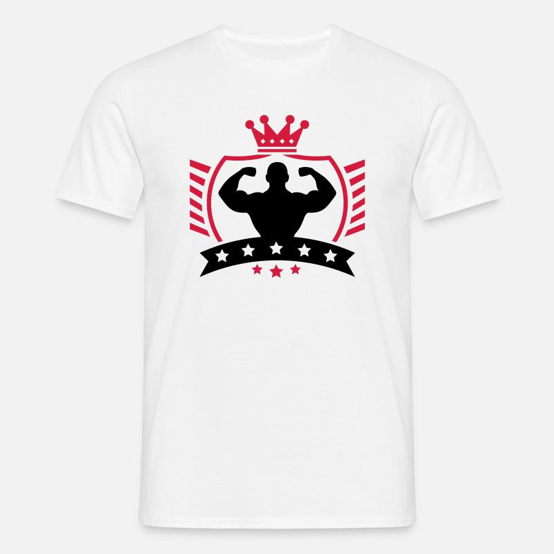 bodybuilder_shield_ym2 - Männer T-Shirt - Weiß