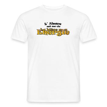 L Alsace est ma Vie La bière mon énergie - T-shirt homme - blanc - Devant - AI Model Male 178 dark (178cm)