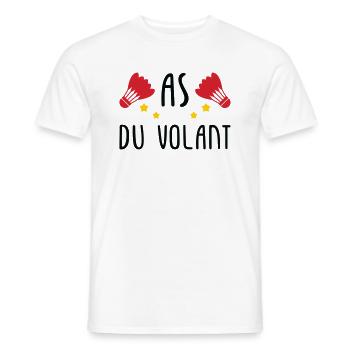 Badminton : As du volant ! - T-shirt homme - blanc - Devant - AI Model Male 178 dark (178cm)