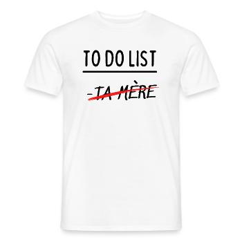 to do list - T-shirt homme - blanc - Devant - AI Model Male 178 dark (178cm)