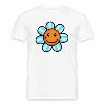 Smiling Happy Daisy Flower - Men's T-Shirt - white - Front - AI Model Male 178 dark (178cm)