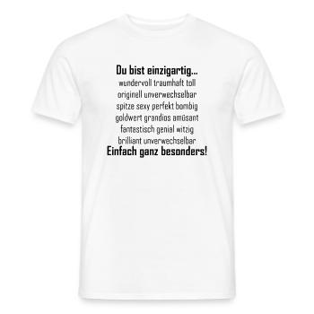 Du bist einzigartig - Männer T-Shirt - Weiß - Vorne - AI Model Male 178 dark (178cm)