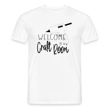 Bienvenue dans ma salle d’artisanat - T-shirt homme - blanc - Devant - AI Model Male 178 dark (178cm)