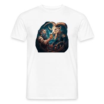Sailor vs. goat, the battle for beer - Men's T-Shirt - white - Front - AI Model Male 178 dark (178cm)