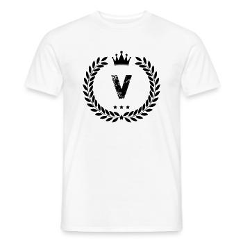 Armoiries V - T-shirt homme - blanc - Devant - AI Model Male 178 dark (178cm)