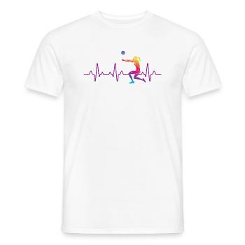 Herzschlag Volleyball - Männer T-Shirt - Weiß - Vorne - AI Model Male 178 dark (178cm)