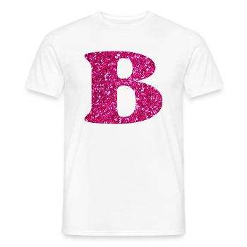 Buchstabe b rosa Glitzer - Männer T-Shirt - Weiß - Vorne - AI Model Male 178 dark (178cm)