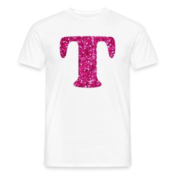 Buchstabe t rosa Glitzer - Männer T-Shirt - Weiß - Vorne - AI Model Male 178 dark (178cm)