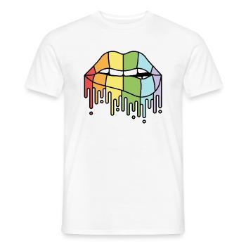 Kaleidoscope Lips Mosaic - Men's T-Shirt - white - Front - AI Model Male 178 dark (178cm)