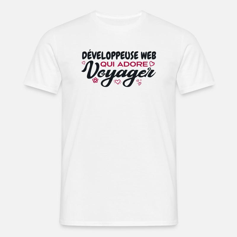 Web developer, globetrotter, travel enthusiast - Men's T-Shirt - white
