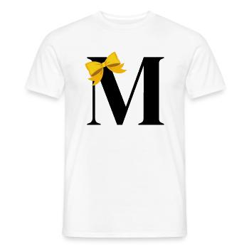 Lettre m nœud jaune - T-shirt homme - blanc - Devant - AI Model Male 178 dark (178cm)