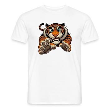 Attaques de tigres - T-shirt homme - blanc - Devant - AI Model Male 178 dark (178cm)