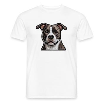 American Staffordshire Terrier - Men's T-Shirt - white - Front - AI Model Male 178 dark (178cm)