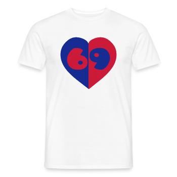 69 (V) - T-shirt homme - blanc - Devant - AI Model Male 178 dark (178cm)