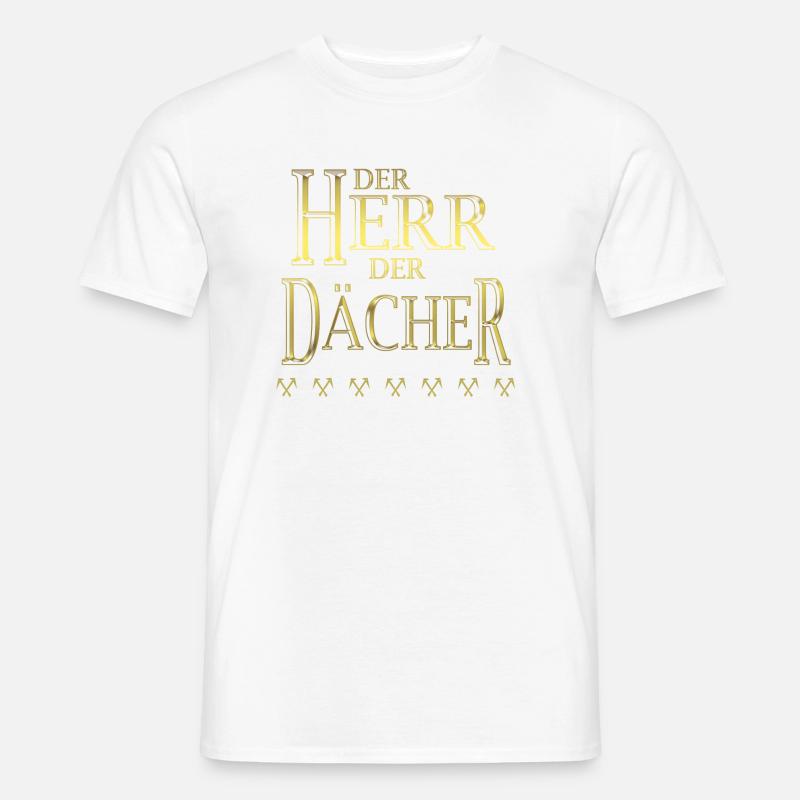 DER HERR DER DÄCHER gold - Männer T-Shirt - Weiß