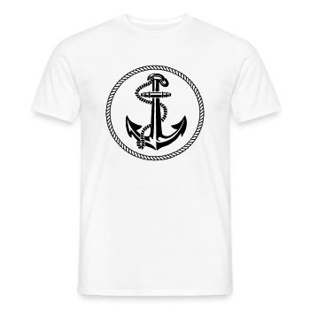 Anker mit Leine - Männer T-Shirt - Weiß - Vorne - AI Model Male 178 dark (178cm)