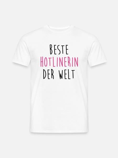 Hotliner Hotlinerin Hotline Telefonist Telefon - Männer T-Shirt - Weiß