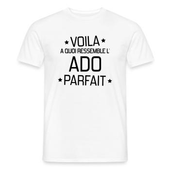 adolescent / enfant / ado / adolescente - T-shirt homme - blanc - Devant - AI Model Male 178 dark (178cm)