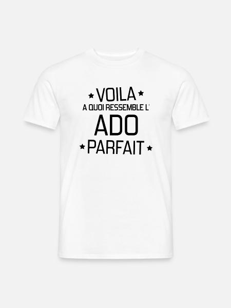 adolescent / enfant / ado / adolescente - T-shirt homme - blanc