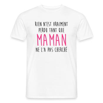 Mum / Mom / Baby / Mummy / Mother's day / Birth - Men's T-Shirt - white - Front - AI Model Male 178 dark (178cm)