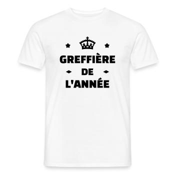 greffier / greffe / tribunal / justice / juge - T-shirt homme - blanc - Devant - AI Model Male 178 dark (178cm)