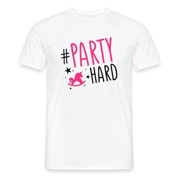 unicorn party hard - Männer T-Shirt - Weiß - Vorne - AI Model Male 178 dark (178cm)