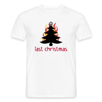 last christmas - Men's T-Shirt - white - Front - AI Model Male 178 dark (178cm)