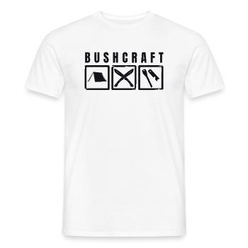 Bushcraft - Men's T-Shirt - white - Front - AI Model Male 178 dark (178cm)