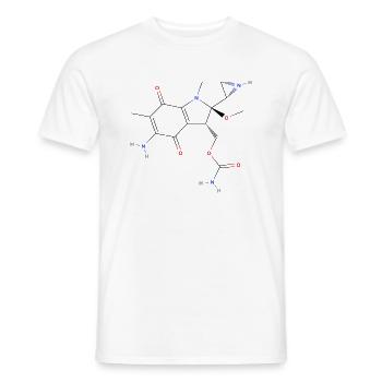Mitomycin C Molekül - Farbige Strukturformel - Männer T-Shirt - Weiß - Vorne - AI Model Male 178 dark (178cm)