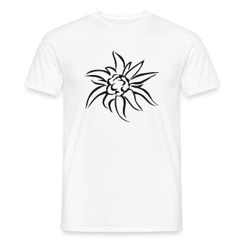 Beautiful Edelweiss in black - Men's T-Shirt - white - Front - AI Model Male 178 dark (178cm)