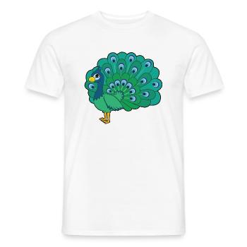 Peacock - Men's T-Shirt - white - Front - AI Model Male 178 dark (178cm)