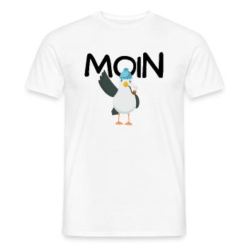 Moin Nordsee Ostsee Anker Lustiger Spruch Urlaub - Männer T-Shirt - Weiß - Vorne - AI Model Male 178 dark (178cm)