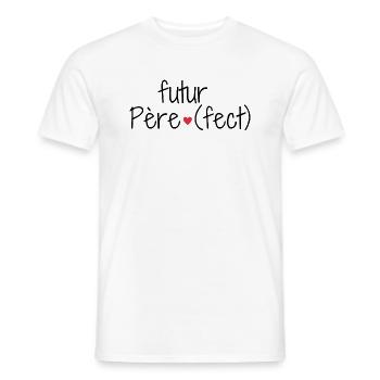Futur père fect cadeau futur papa - T-shirt homme - blanc - Devant - AI Model Male 178 dark (178cm)